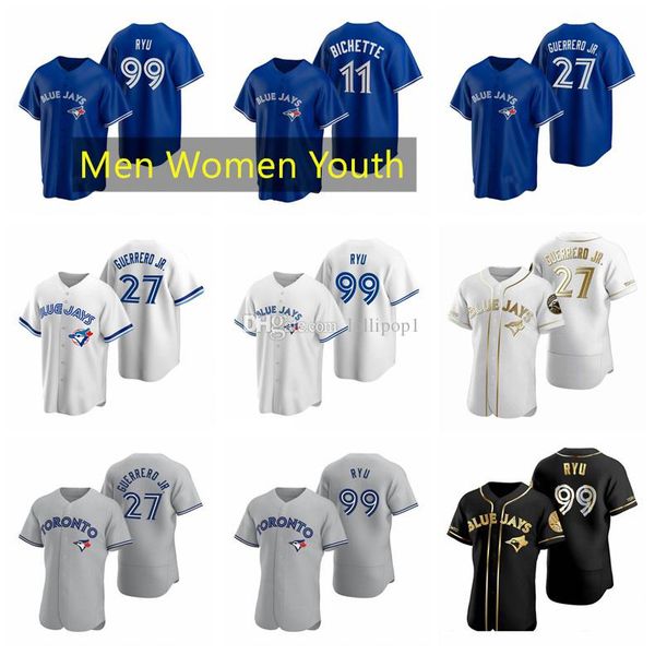 

college baseball wears college wear 2023 toronto bluejays baseball jerseys 27 vladimir guerrero jr. jersey 11 bo bichette 99 hyun-jin ryu me, Black