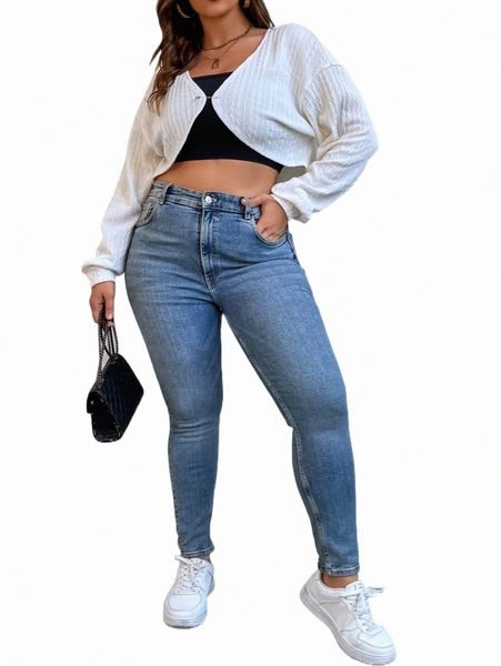 

plus size t-shirt plus cable knit drop shoulder duster cardigan 34ce#, Black