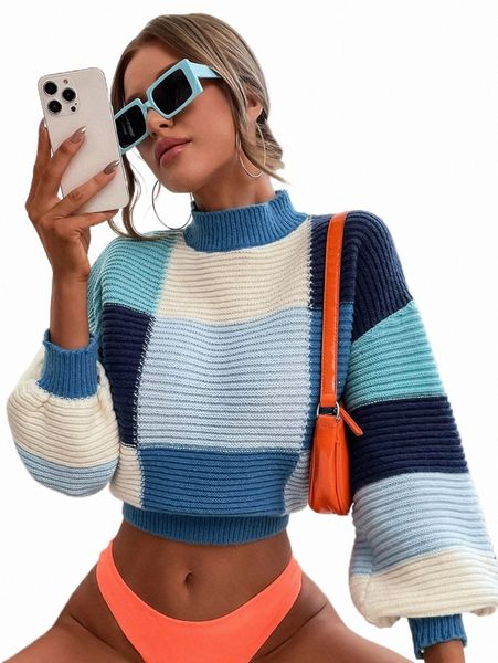 

women's sweaters color block mock neck drop shoulder sweater y2gh#, White;black
