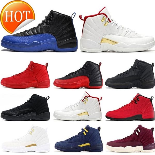 

mens 12s basketball shoes fiba game royal winterize gym red michigan bordeaux 12 the master flu game taxi sports sneaker trainers size 267f