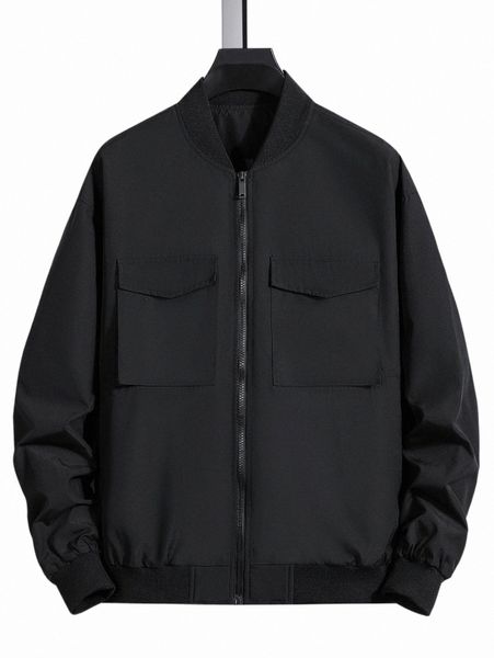 

men's jackets men flap pocket zip up jacket 2022 new v7bk#, Black;brown