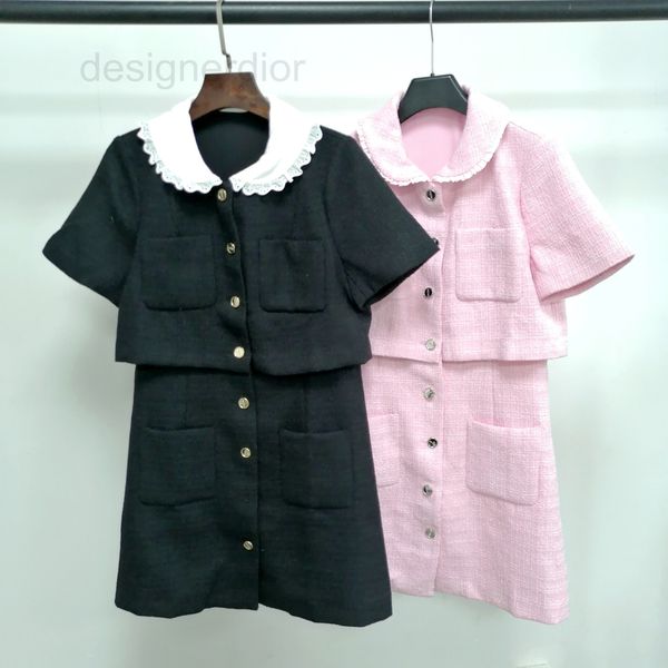 

casual dresses designer fadan s family's new tweed fake two crochet lapel dresses in autumn and winter 2021 84a6, Black;gray