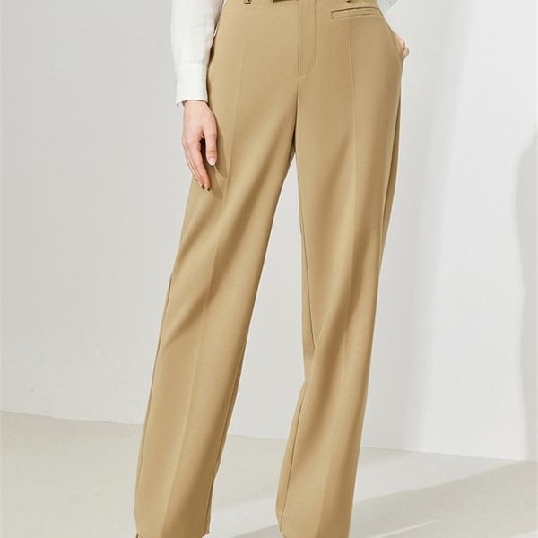 

womens pants capris amii minimalism pants for women high waist wide leg pant office lady elegant loose trousers winter straight casual pant, Black;white