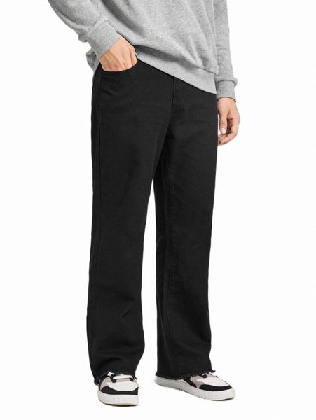 

men's jeans men raw hem straight leg jeans 2022 new h9t8#, Blue