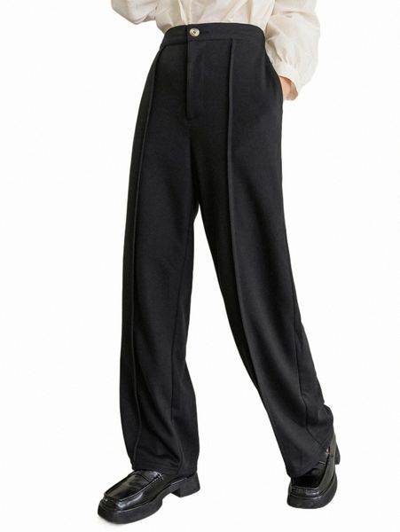 

women's pants & capris dazy high waist button detail pants v75h#, Black;white