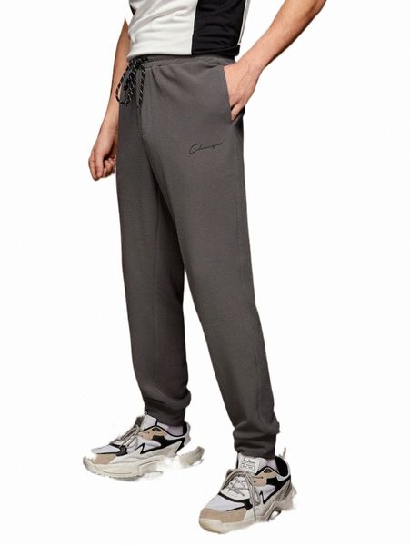 

men's pants men drawstring waist letter graphic sweatpants i3yk#, Black
