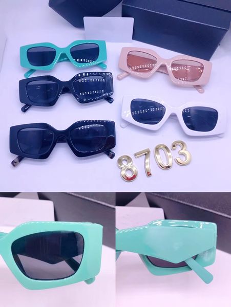 

summer sunglasses man woman fashion glasses retro small frame design uv400 5 color optional womens come with package 8703, White;black