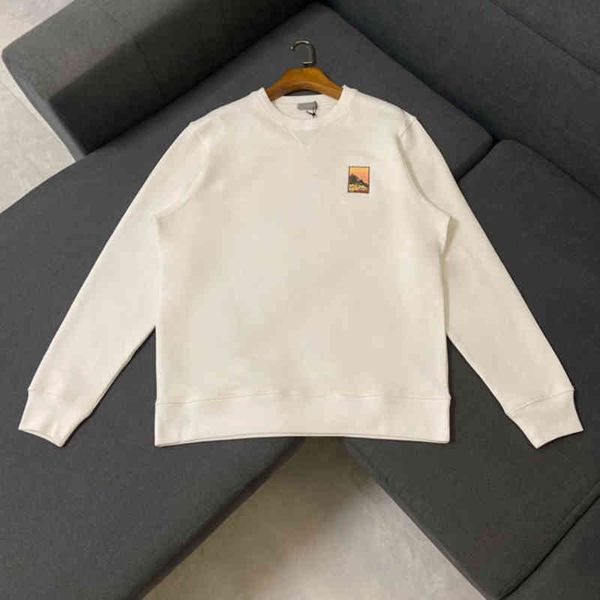 

men's hoodies sweatshirts classic embroidery printed white wool cotton long sleeve sweatshirt for men and women, Black