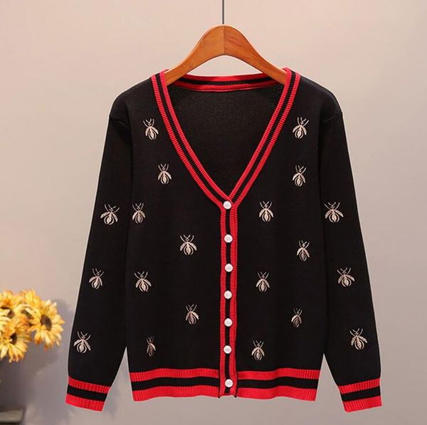 

22ss women's sweaters cardigan fashion casual long sleeve knitwear women designer sweaters coat, White;black