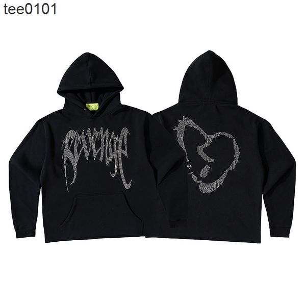 

trendy revenge drill plush thickened hoodie cotton men's coat, Black