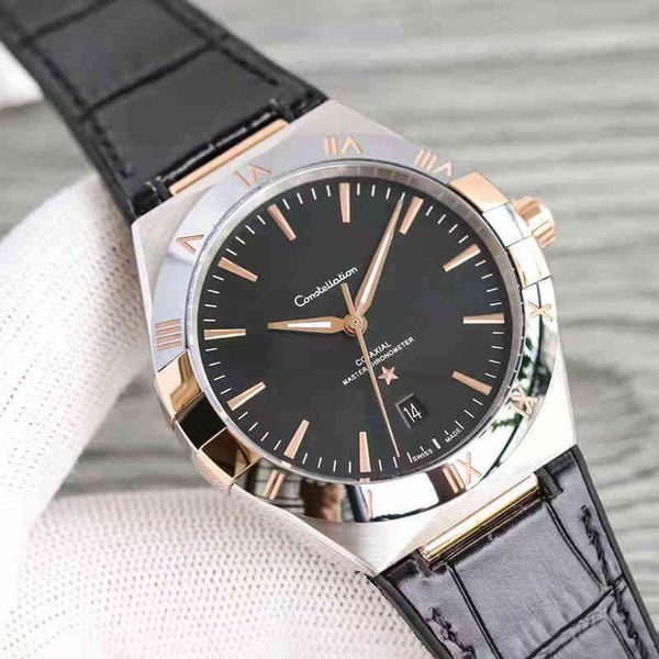 

luxury fashion watches for mens mechanical wristwatches ome constellation belt fully automatic men's ceramic ringdesigner, Slivery;brown
