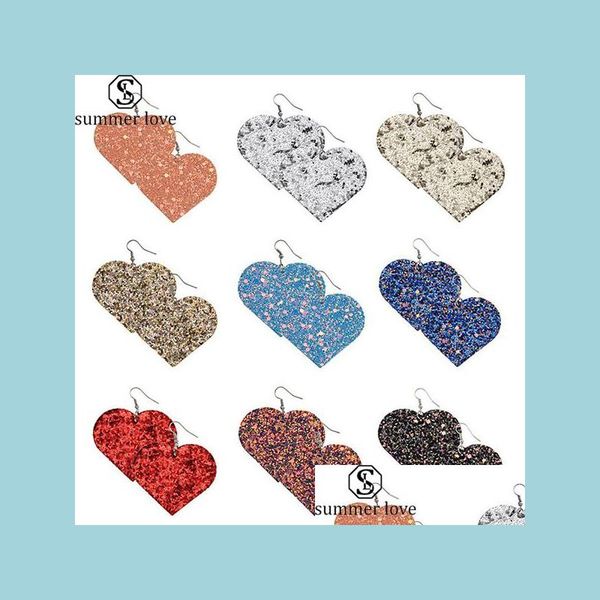 

dangle chandelier fashion retro glitter leather earrings boho mticoloured sequins peach heart rainbow dangle earring for w nanashop dhuhh, Silver