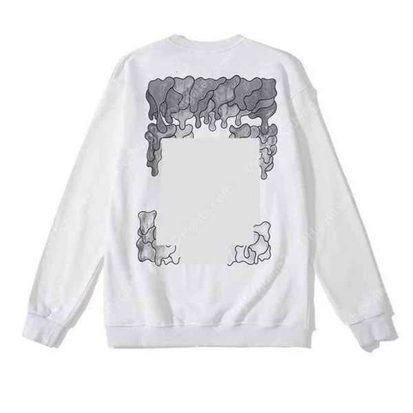 

sweatshirts brand autumn winter street hoodies coated melting arrow round neck pullover terry white black sweatshirt 4k85