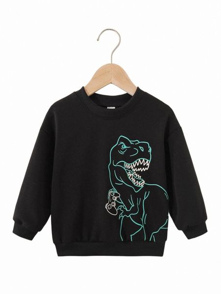 

others apparel toddler boys dinosaur print sweatshirt v70o#, Black;white