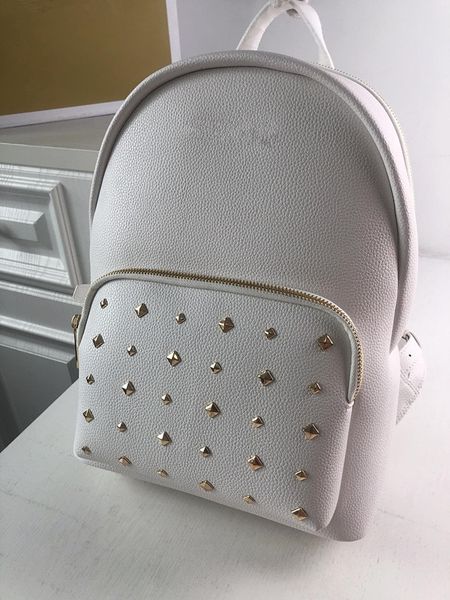 

women's fashion calssic backpack bag with printed rivet shoulderbag large capacity genuine leather fabric simple style fine workmanship