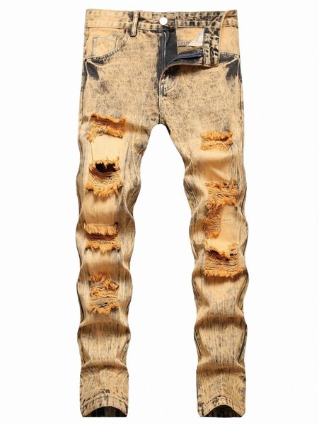 

men's jeans men ripped slim straight jeans 2022 new r8cn#, Blue