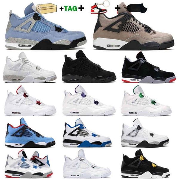 

with box jumpman 4 basketball shoes university blue travis scotts hyper royal mens sneakers 4s sail bred taupe haze womens trainers2592