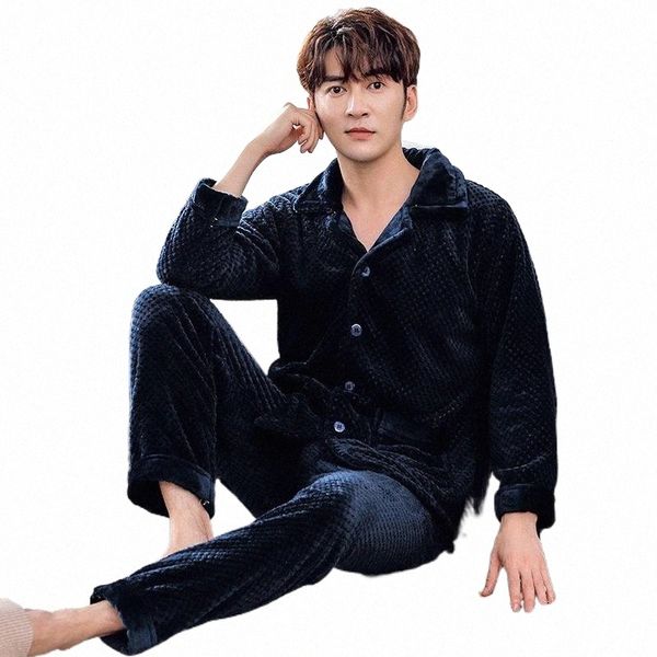 

men's sleepwear men's sleepwear casual 2pcs pajamas suit coral fleece men nightwear home clothing intimate lingerie novelty homewe, Black;brown