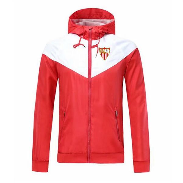 

2020 sevilla fc sweatshirt hoodie men jacket coat long sleeve with logo autumn sports zipper windcheater designer mens clothe346r, Black;brown