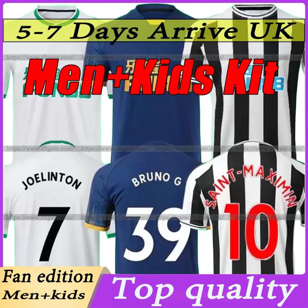 

22 23 saint-maximin soccer jerseys bruno g. joelinton isak 2022 2023 nufc fans player version united saint-maximin wilson almiron football s, Black;yellow