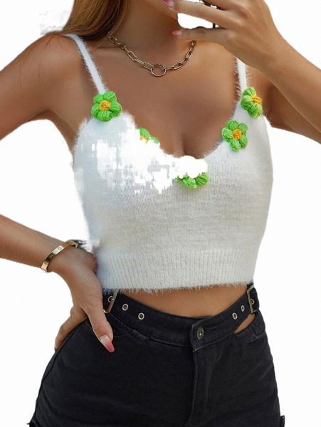 

women's sweaters floral patched fuzzy knit t4z1#, White;black