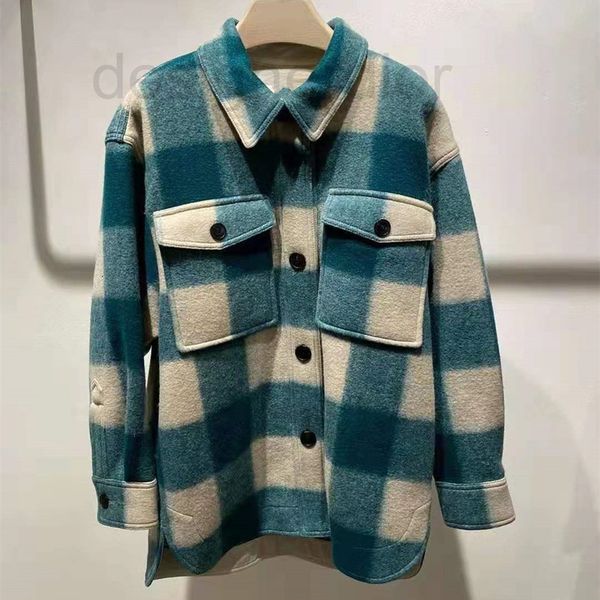 

women's hoodies & sweatshirts designer french single is 2021 autumn winter plaid lapel long sleeve straight shirt fur coat 283n, Black
