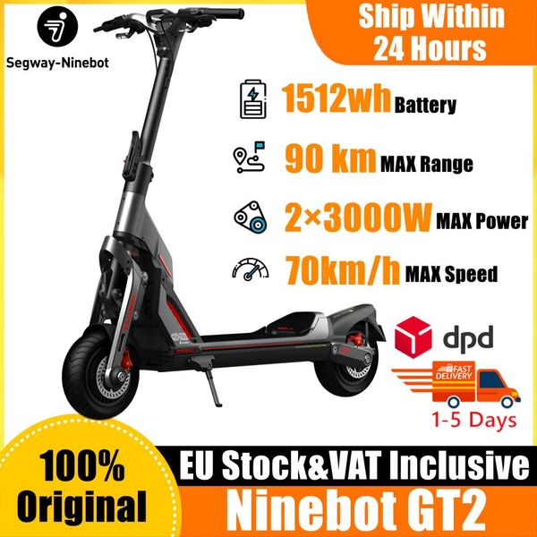 

eu stock electric kick scooter ninebot by segway gt2 super smart kickscooter 6000w dual motor 90km range 70km/h gt2p hydraulic brake oil pm-