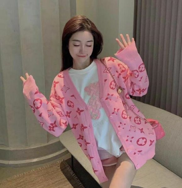 

women's sweaters autumn winter cardigan knitted women v neck 2022 long sleeve fashion loose casual designer sweaters, White;black