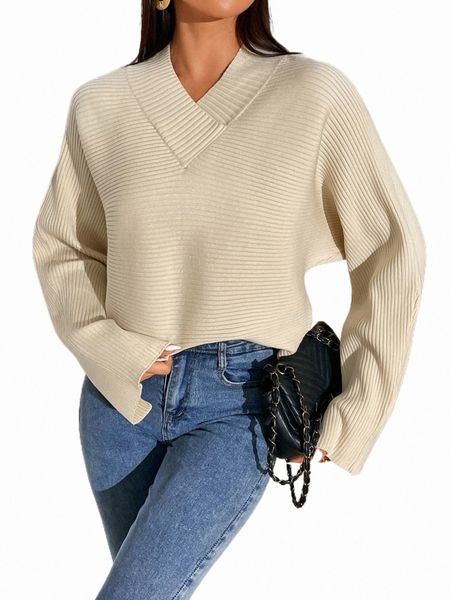 

women's sweaters dolman sleeve slit cuff sweater l5uu#, White;black