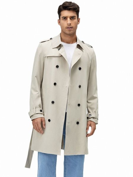 

men's trench coats men double breasted belted trench coat t3bu#, Tan;black