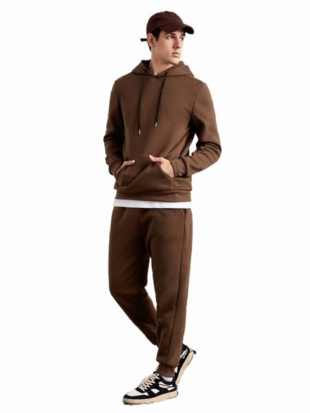 

men's tracksuits men solid drawstring hoodie & sweatpants e0hn#, Gray