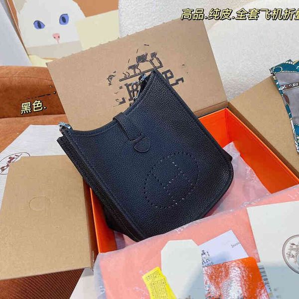 

bag luxury classic handbag crossbody evelynes women 2022 mini messenger cross cowhide litchi pattern bucket women's letter mobile phone