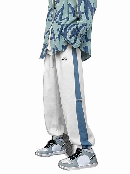 

men's pants men contrast panel letter graphic sweatpants 48pr#, Black