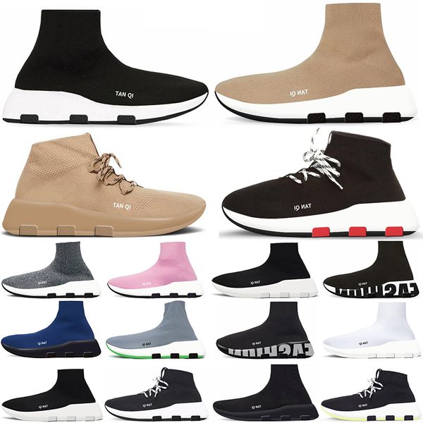 

designer sock shoes for men women casual lace-up black white red gai triple beige pink rose hortensia blue mens womens trainers sneakers
