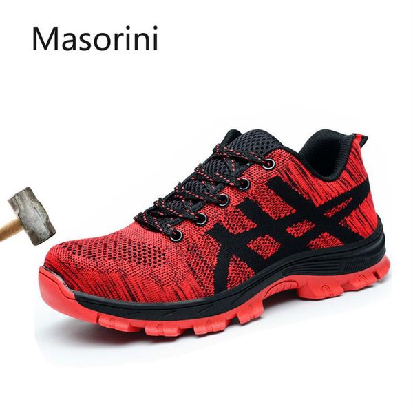 

work shoes men indestructible steel toe boots safety shoes men sneakers breathable non-slip mens safety shoes chaussure securite 2010192485, Black;brown