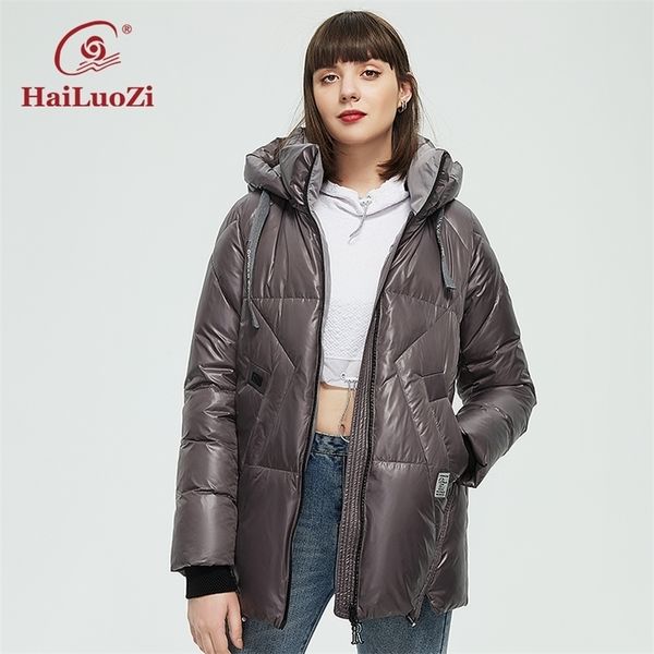 

womens down parkas hailuozi womens winter jacket classic oversize casual thick women coat hooded parka female clothing hight quality outwear, Black
