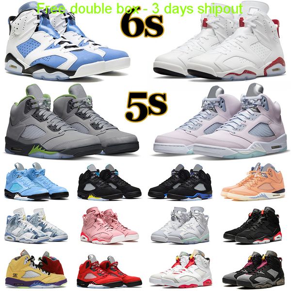 

double box 3days shipout basketball shoes jumpman 5 6 men qinmin1234 5s green bean easter 6s georgetown unc black infrared women mens o