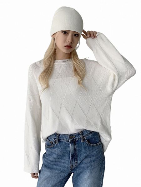 

women's sweaters dazy drop shoulder textured knit sweater l4qp#, White;black