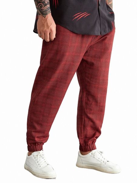 

men's pants extended sizes men plaid print pants f0nk#, Black