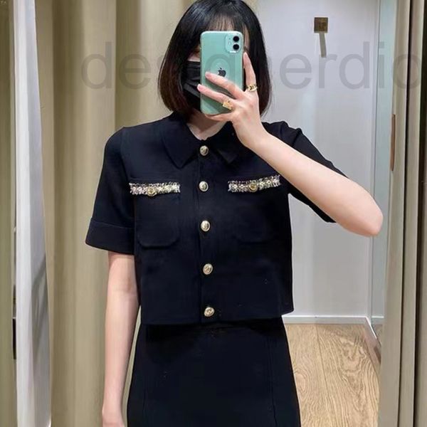 

women's polos designer french single  polo neck short sleeve knitting women's minority 2022 summer new fawr, White