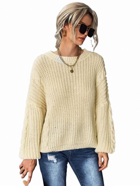 

women's sweaters cable knit drop shoulder sweater 609h#, White;black