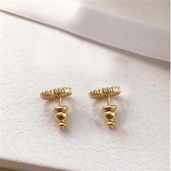 

with box fashion brand have stamps stud pearl designer earrings lady women party wedding lovers gift engagement luxury jewelry for225c, Golden;silver
