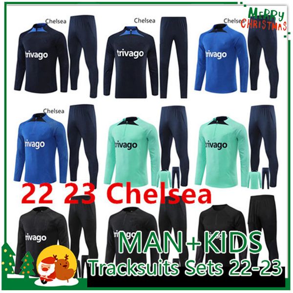 

2022 2023 soccer tracksuits 22 23 kante pulisic tracksuit football set survetement chelse ziyech cfc training suit soccer tracksuits, Black