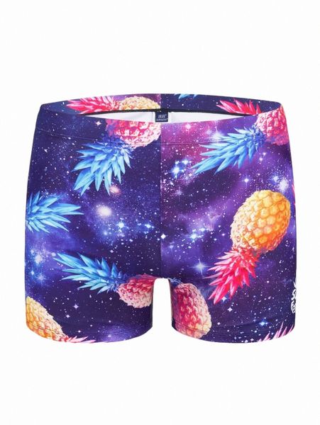 

men's swimwear men pineapple & galaxy print swim trunks f4hc#