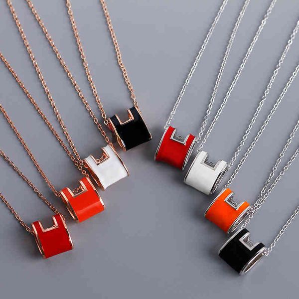 

designer pendant necklaces h letter love necklace luxury jewelry chains for man woman pendants link chain, Silver