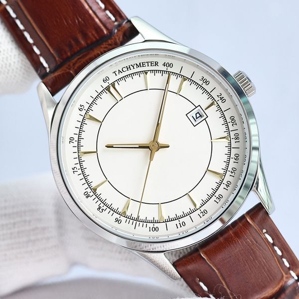 

men watch 42mm automatic mechanical wristwatches business wristwatch montre de luxe watches for men, Slivery;brown