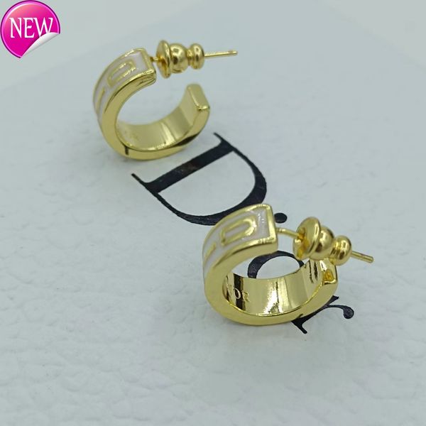 

luxury brand design earrings d family earrings new letter cd resin women's network red tide 925 silver needle high-grade light, Golden;silver