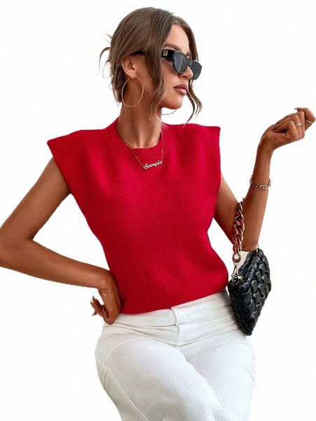 

women's sweaters solid round neck sweater vest 04rj#, White;black