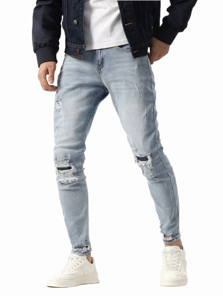 

men's jeans men ripped cat scratch skinny jeans l7kw#, Blue