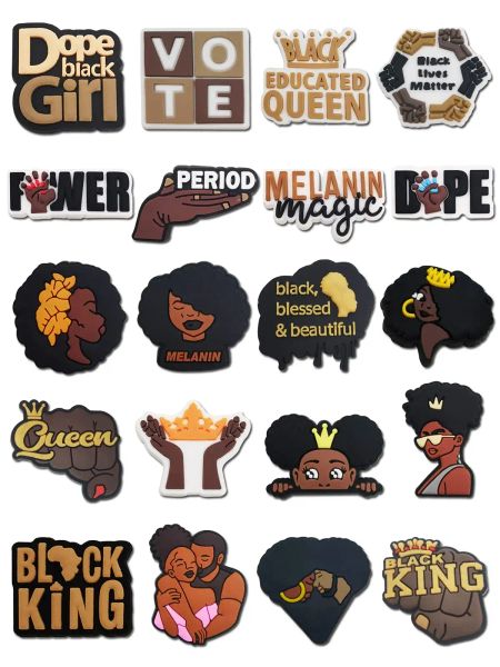 

shoe parts accessories l black lives matter decoration charms fits for clog sandals pvc blm decorations women girls men shoescharm amah1, White;pink